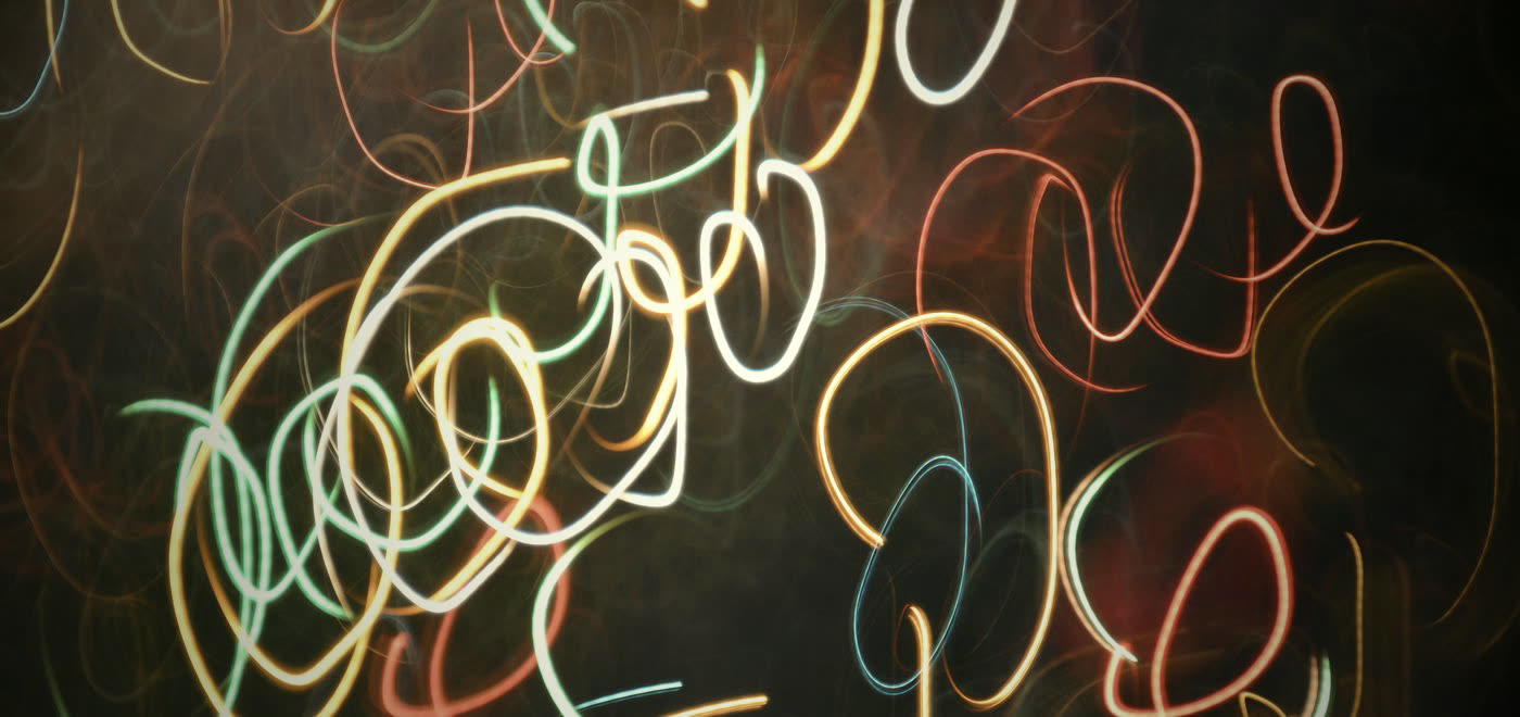 Abstract swirling light streaks in the dark